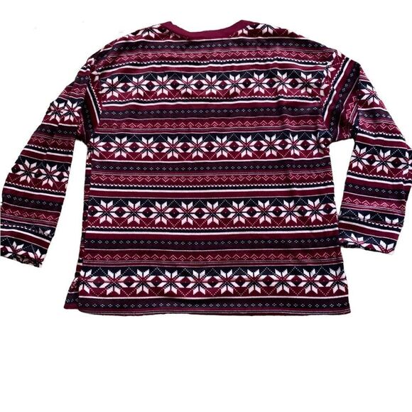 Nautica Burgundy Snowflake 2 Piece Fleece Pajama Set Size Large - Picture 10 of 14